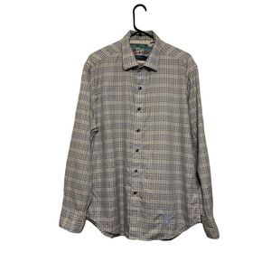 Robert Graham Mens Long Sleeve Shirt Size XL Windowpane Plaid Classic Fit